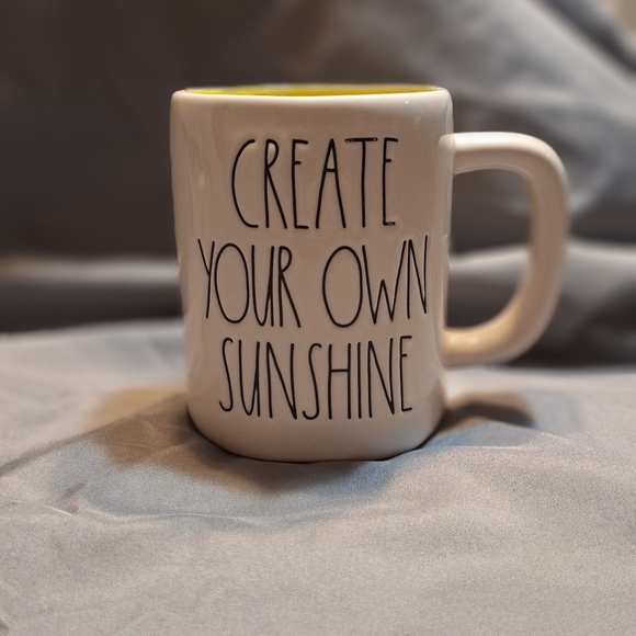 Rae Dunn "Create Your Own Sunshine" Ceramic White Coffee Collectible Mug Decor - Picture 2 of 7